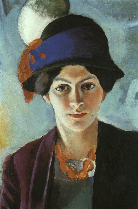 Portrait of the Artist's Wife Elisabeth with a Hat, August Macke